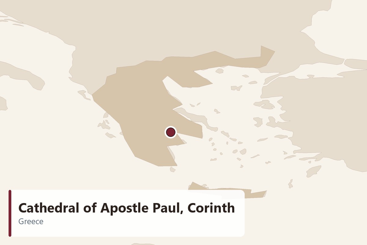 Cathedral of Apostle Paul, Corinth - location map